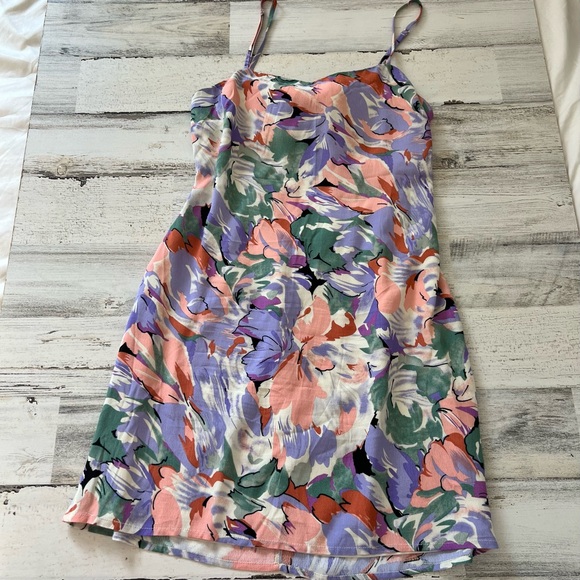 Lulu’s Impressions of Love Multi Floral Print Tie-Back Mini Dress - Picture 4 of 5
